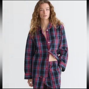 J.Crew Long Sleeve Cotton Poplin Pajama Top NWT Size XS